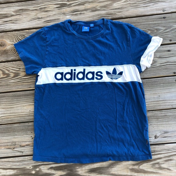 adidas Tops - SOLD Retro blue Adidas T-shirt
